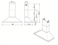 Campana de Pared 90 Portofino Acero Inoxidable KPF48UX